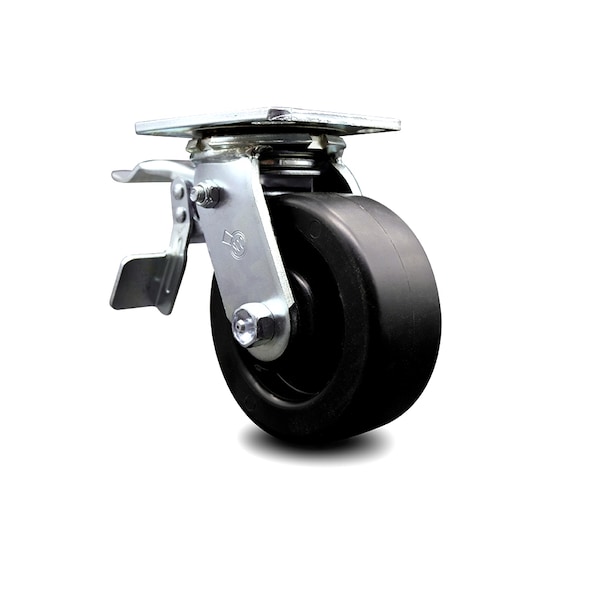 Service Caster 5 Inch Polyolefin Swivel Caster with Roller Bearing and Total Lock Brake SCC SCC-TTL30S520-POR - main